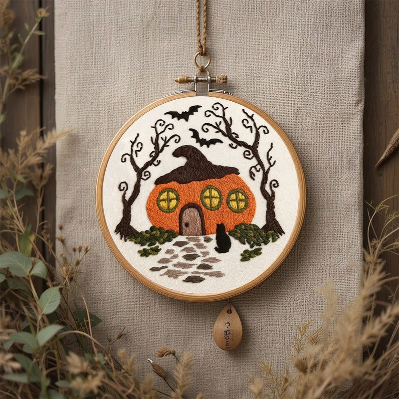 Rubbyoo Embroidery Kit - Mysterious Pumpkin House | Handmade Gifts For Helloween | Spooky Sewing Craft   - image 6
