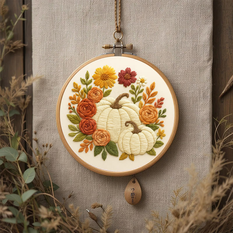 Rubbyoo Embroidery Kit - Floral Pumpkin | Easy Handmade Needlework | Diy Helloween Craft - image 7