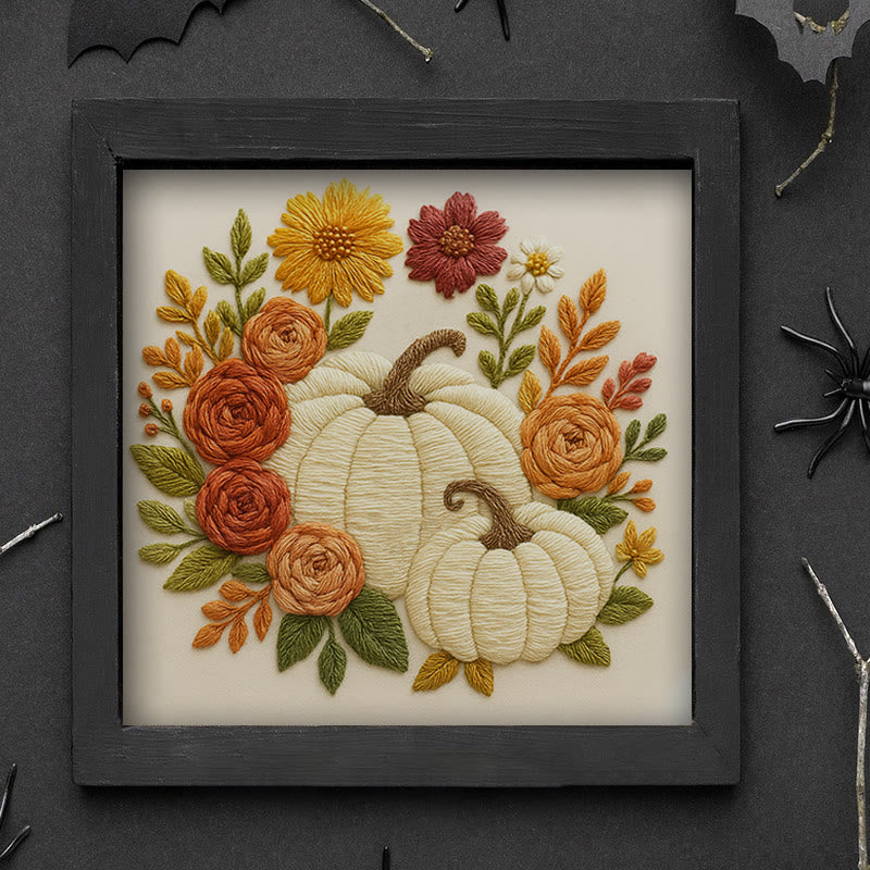 Rubbyoo Embroidery Kit - Floral Pumpkin | Easy Handmade Needlework | Diy Helloween Craft - image 8