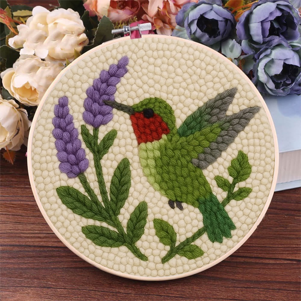 Lavender Hummingbird  Punch Needle Kit - Lovely Bird Handicraft | Gift For Bird Enthusiasts - image 4