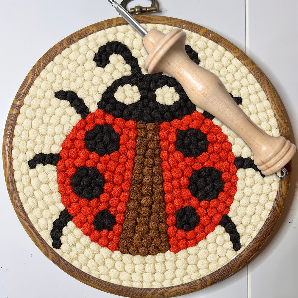 Ladybug Punch Needle Kit - Beginner Needlework Kit | Diy Yarn Craft  - image 3