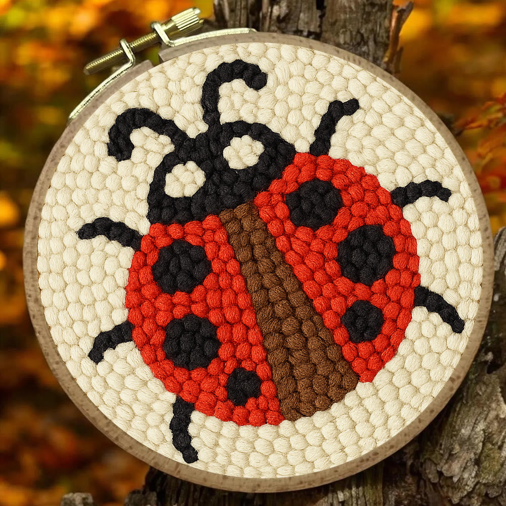 Ladybug Punch Needle Kit - Beginner Needlework Kit | Diy Yarn Craft  - image 2