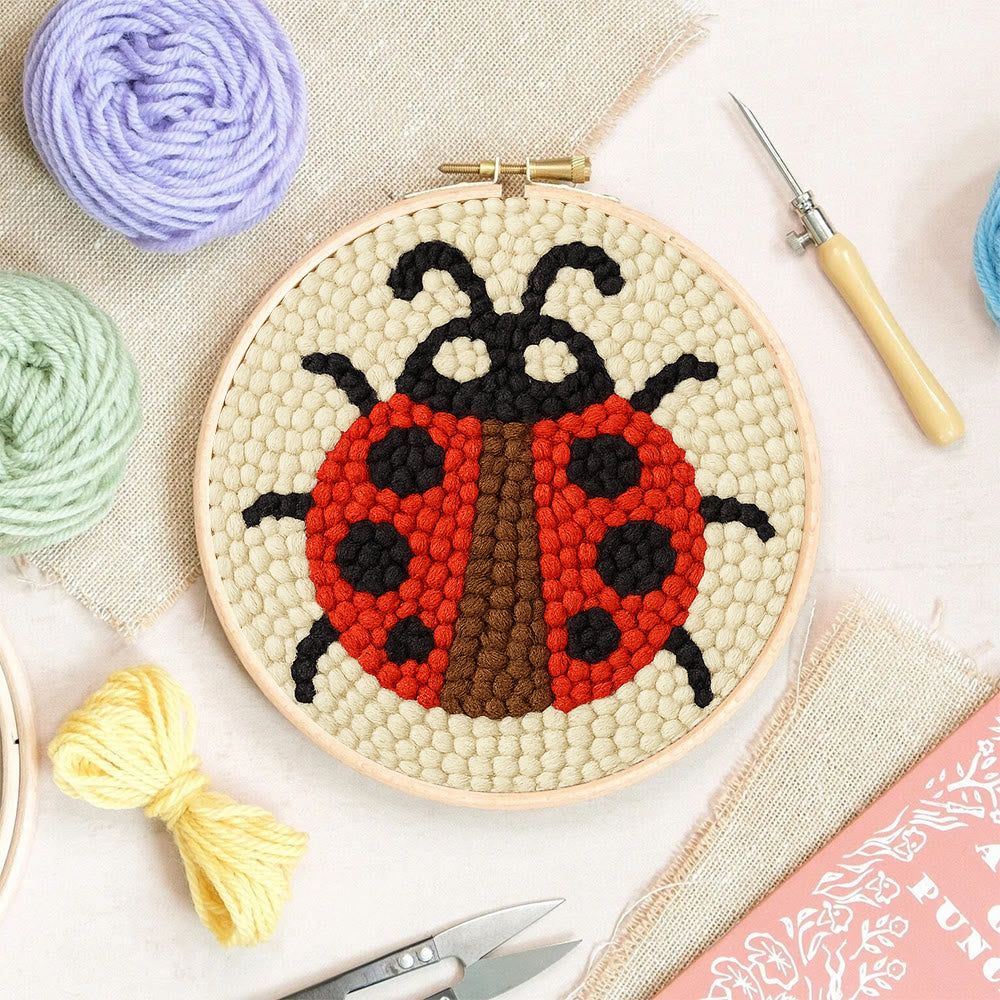 Ladybug Punch Needle Kit - Beginner Needlework Kit | Diy Yarn Craft  - image 6