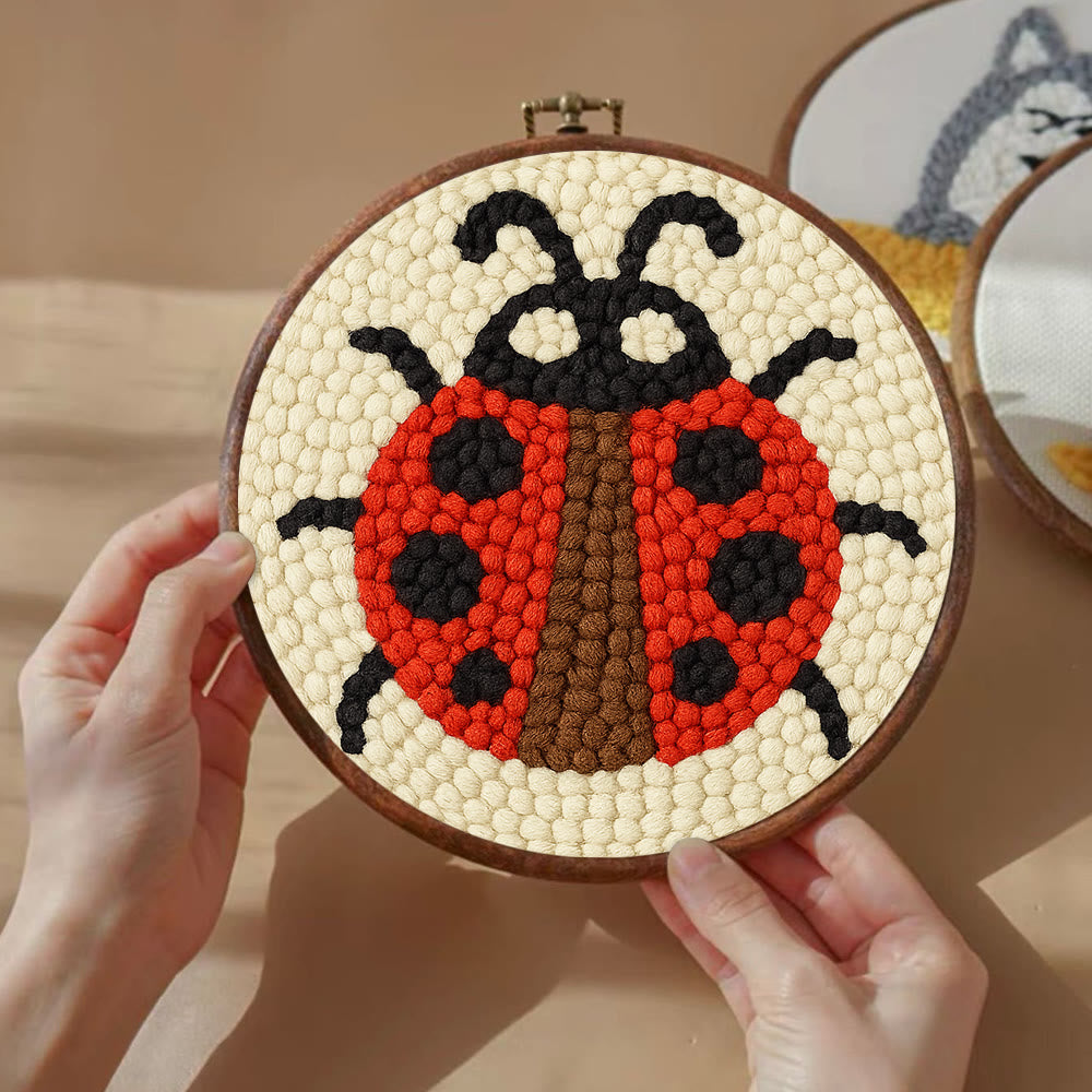 Ladybug Punch Needle Kit - Beginner Needlework Kit | Diy Yarn Craft  - image 5