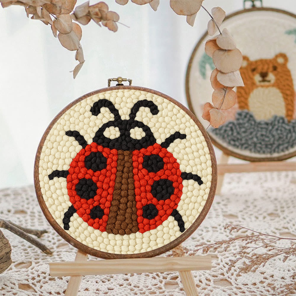Ladybug Punch Needle Kit - Beginner Needlework Kit | Diy Yarn Craft  - image 9