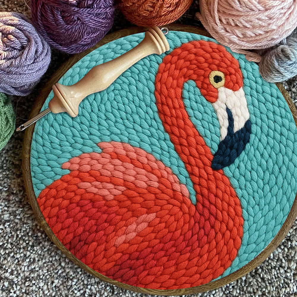 Flamingo Punch Needle Kit - Animal Handmade Craft  | Easy Needle Set For Child  - image 3