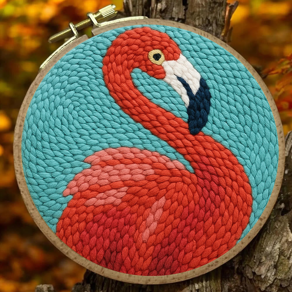 Flamingo Punch Needle Kit - Animal Handmade Craft  | Easy Needle Set For Child  - image 1