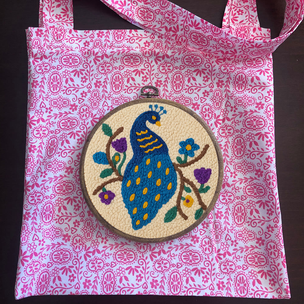 Charming Peacock Punch Needle Kit - Unique Room Decoration  | Nice Handicraft For Animal Lovers - image 6