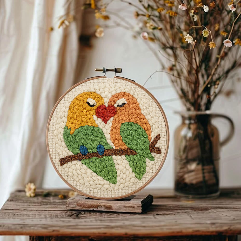 Parrots In Love Punch Needle Kit - Valentine Handicraft For Lover | Unique Gifts For Wedding  - image 8