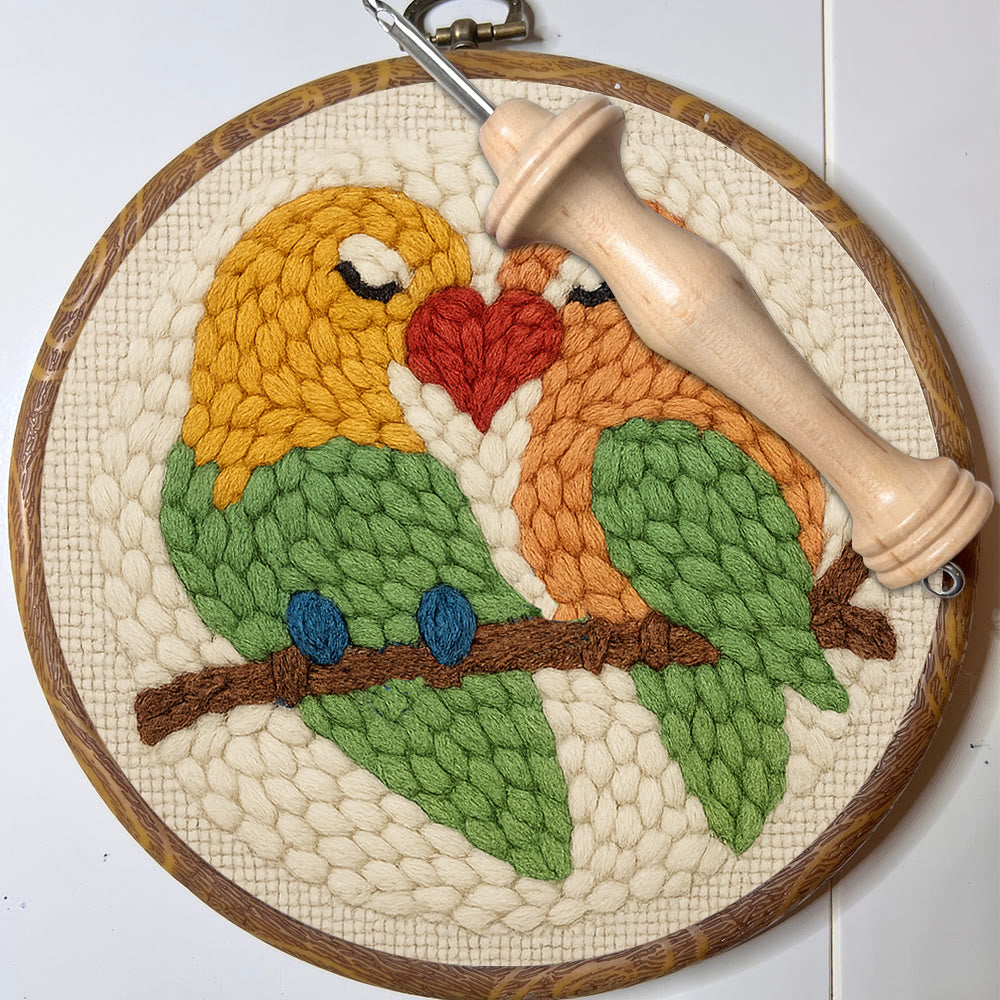 Parrots In Love Punch Needle Kit - Valentine Handicraft For Lover | Unique Gifts For Wedding  - image 5