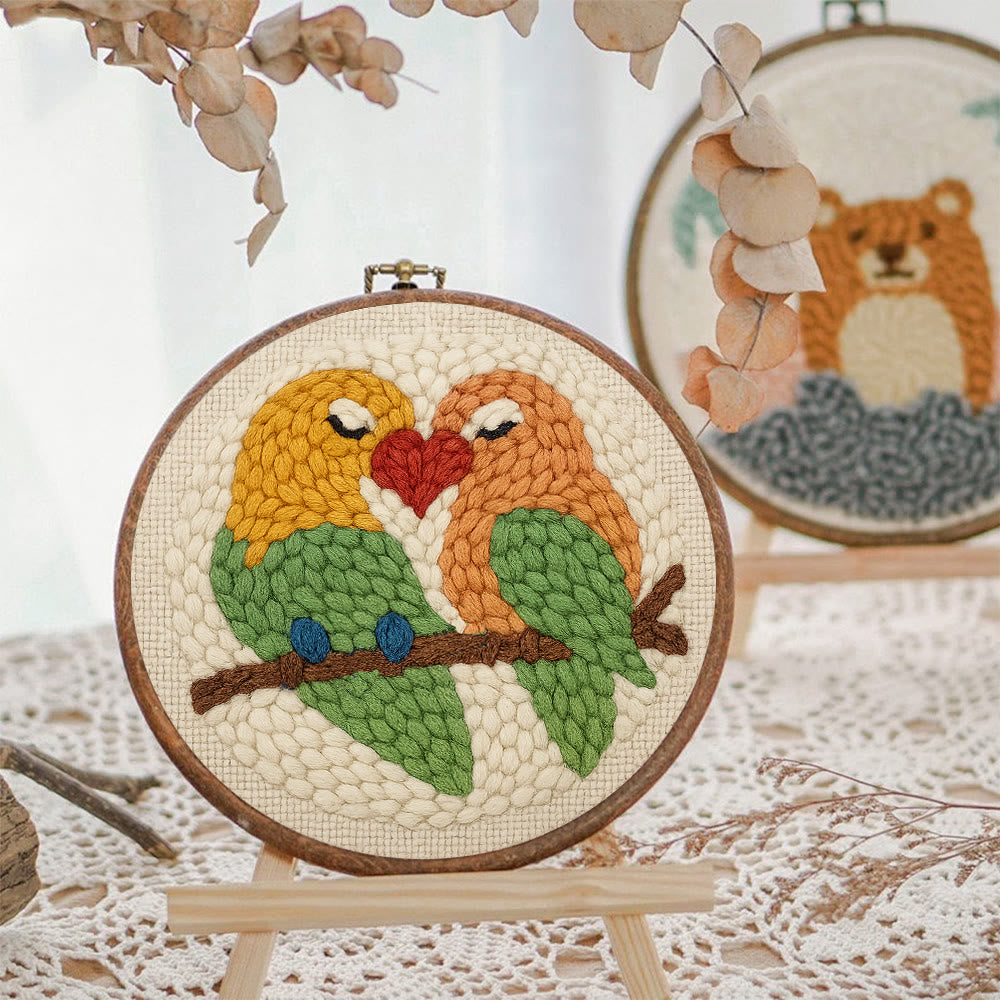 Parrots In Love Punch Needle Kit - Valentine Handicraft For Lover | Unique Gifts For Wedding  - image 7