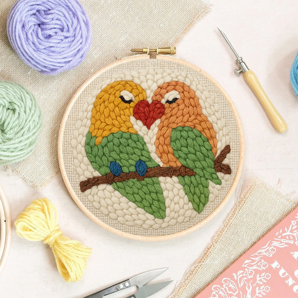 Parrots In Love Punch Needle Kit - Valentine Handicraft For Lover | Unique Gifts For Wedding  - image 6