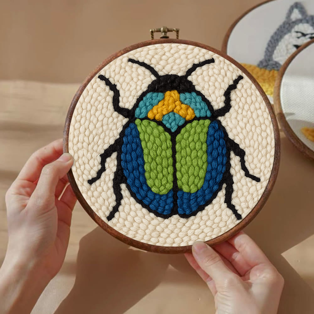 Scarab Beetle Punch Needle Kit - Creative Wall Decor | Diy Insect Artwork Gift  - image 2
