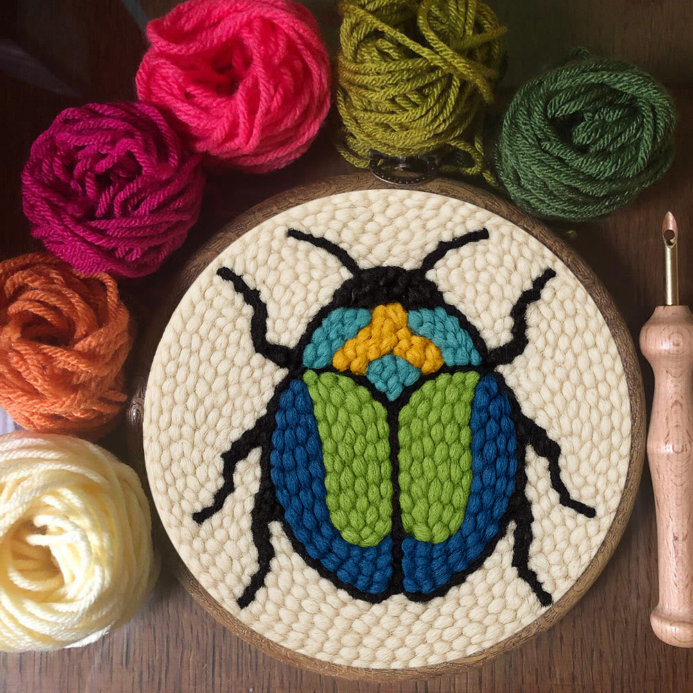 Scarab Beetle Punch Needle Kit - Creative Wall Decor | Diy Insect Artwork Gift  - image 6