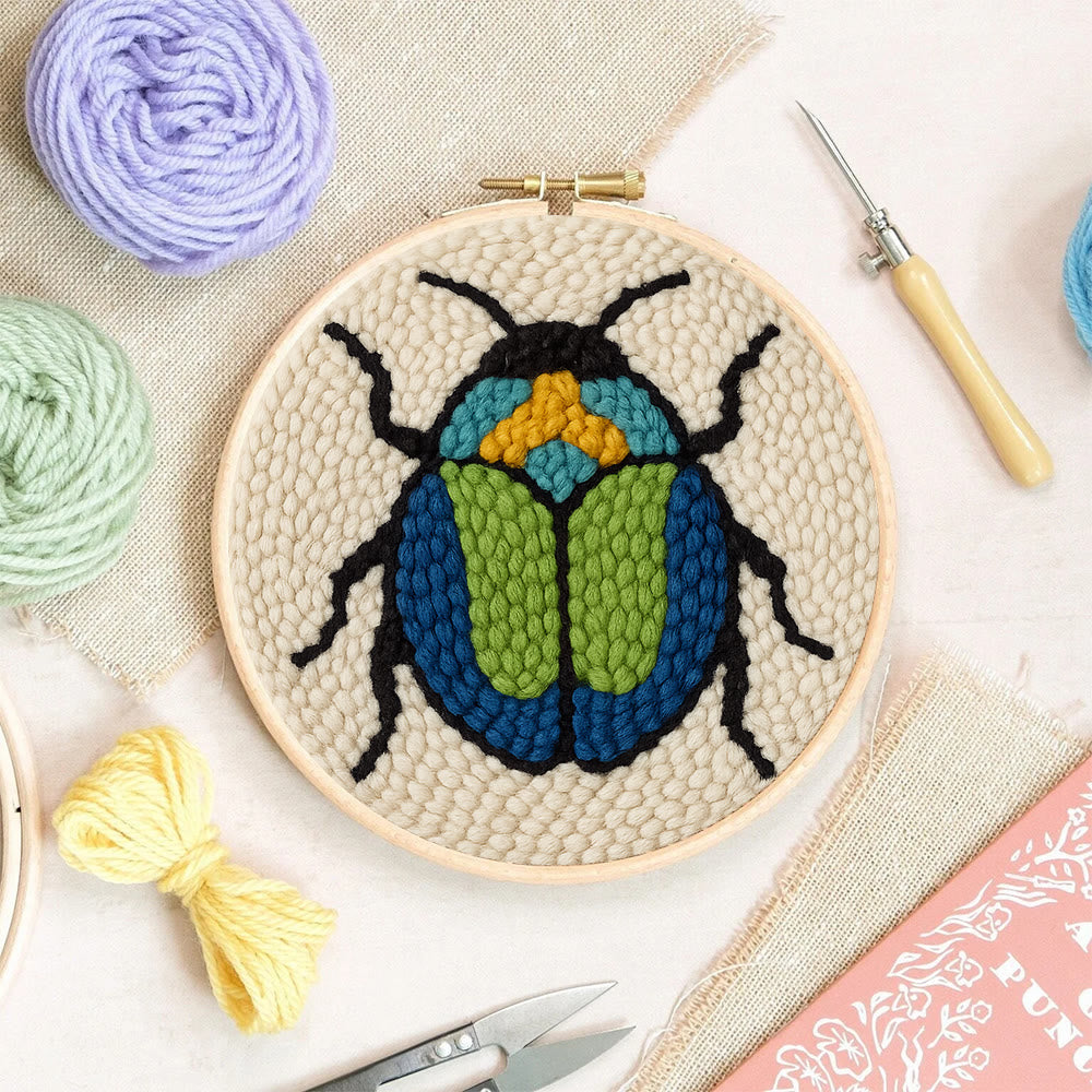 Scarab Beetle Punch Needle Kit - Creative Wall Decor | Diy Insect Artwork Gift  - image 8