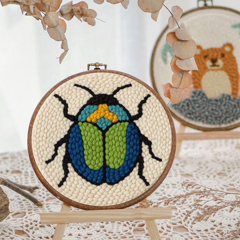 Scarab Beetle Punch Needle Kit - Creative Wall Decor | Diy Insect Artwork Gift  - image 7