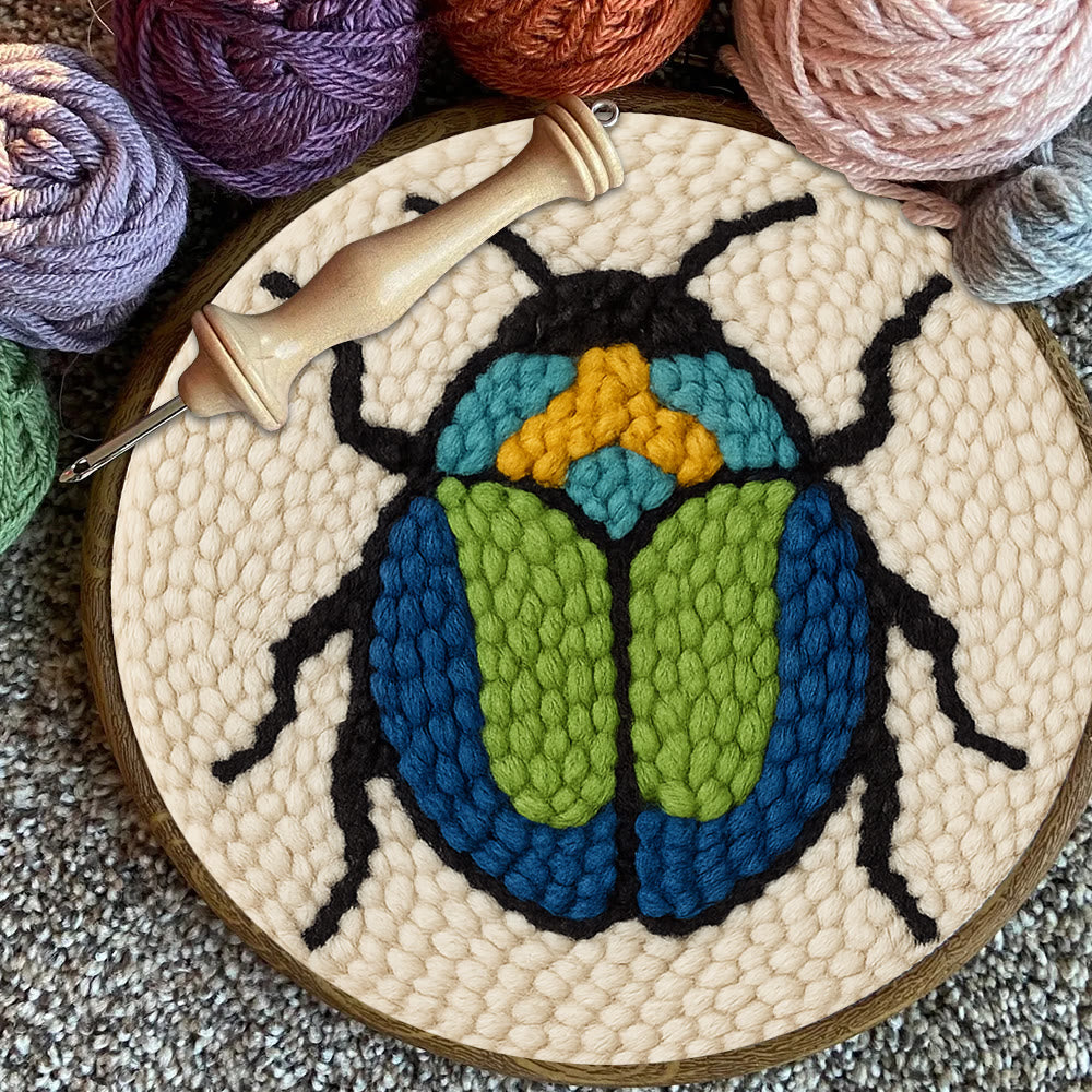 Scarab Beetle Punch Needle Kit - Creative Wall Decor | Diy Insect Artwork Gift  - image 3