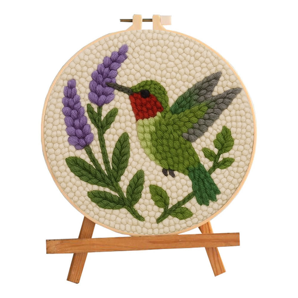 Lavender Hummingbird  Punch Needle Kit - Lovely Bird Handicraft | Gift For Bird Enthusiasts - image 9
