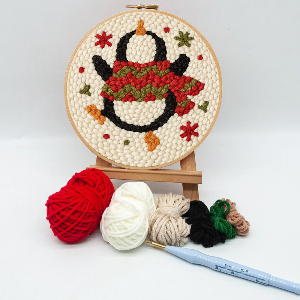 Dancing Penguin Punch Needle Kit - Easy Decorative Handicraft | Perfect Christmas Gifts  - image 8