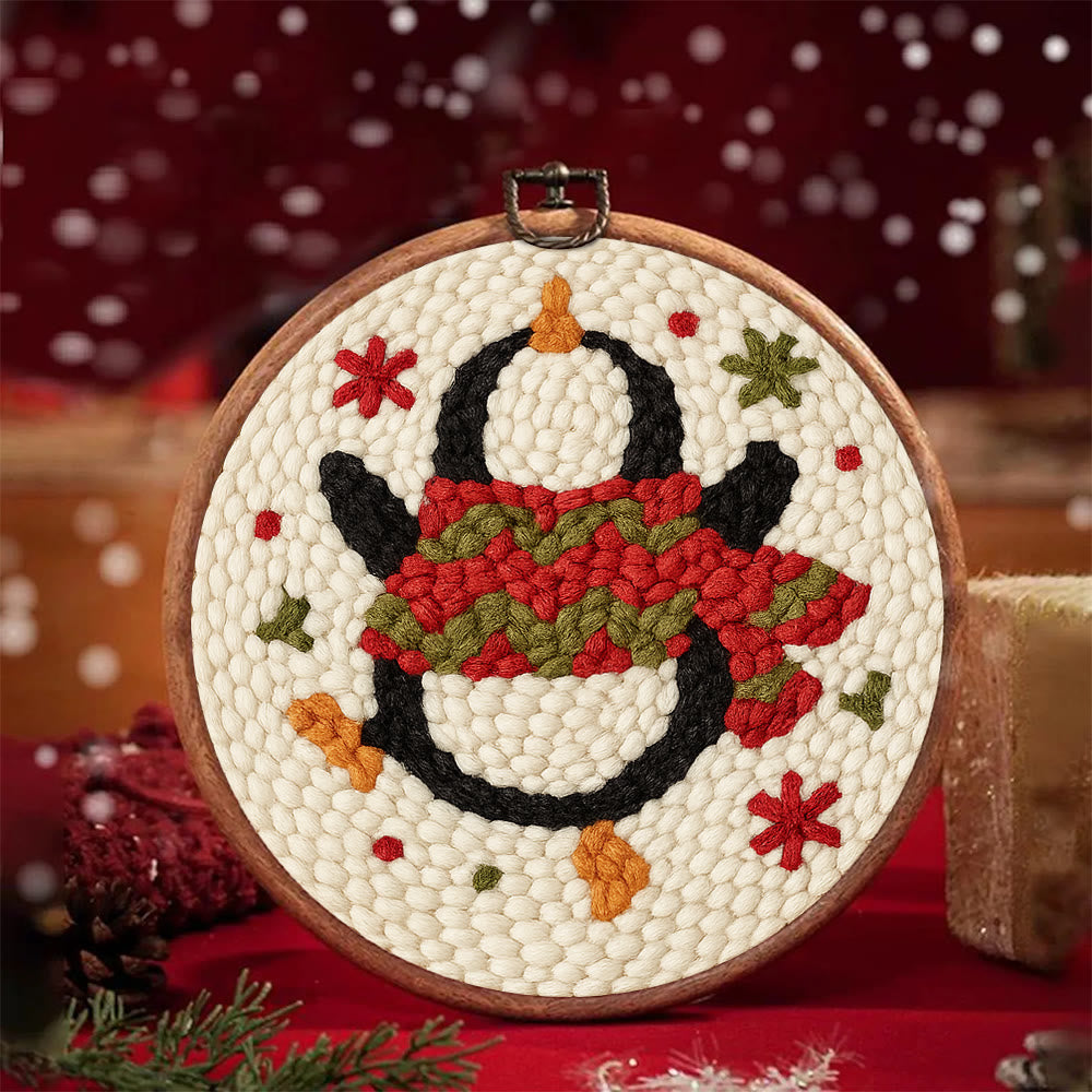 Dancing Penguin Punch Needle Kit - Easy Decorative Handicraft | Perfect Christmas Gifts  - image 1