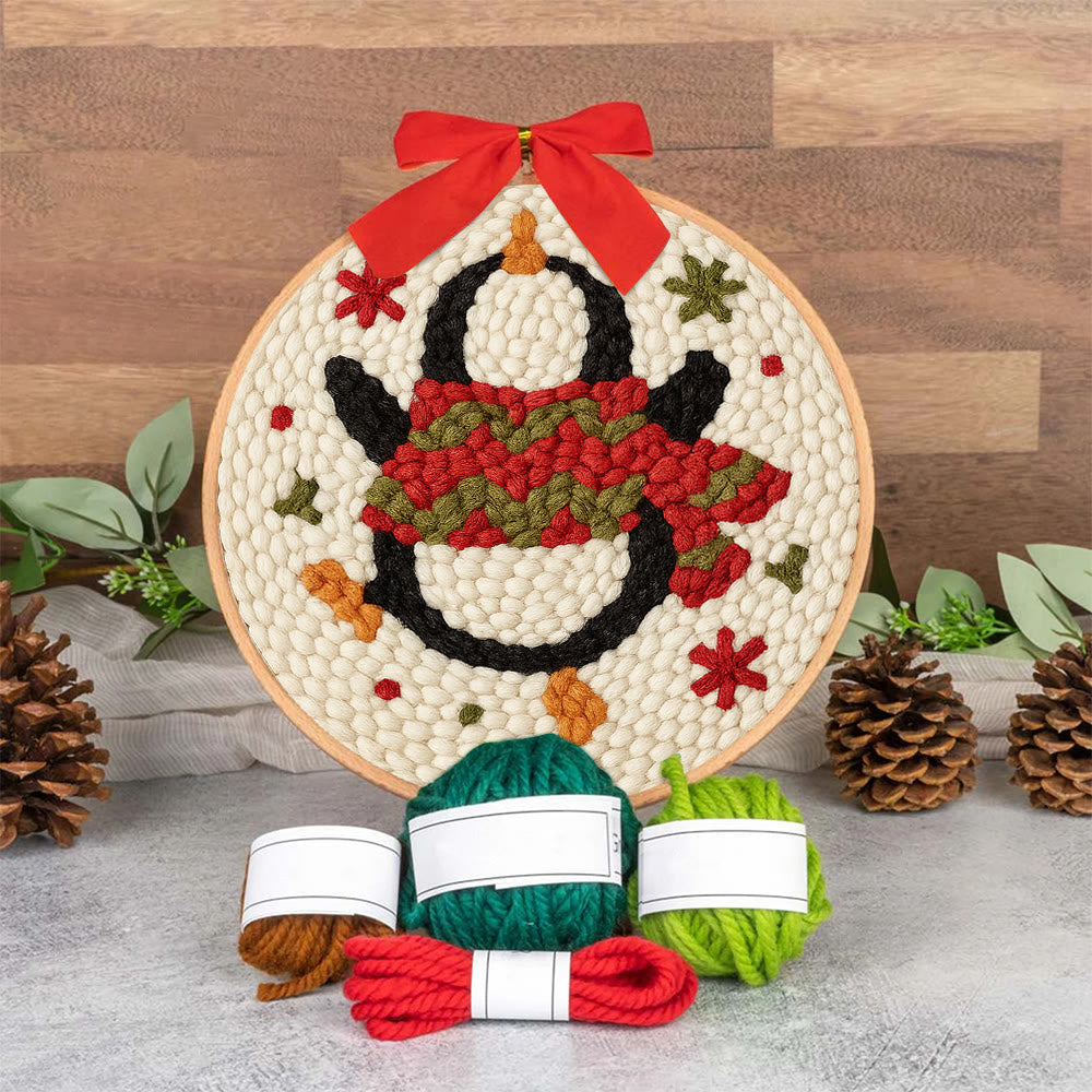 Dancing Penguin Punch Needle Kit - Easy Decorative Handicraft | Perfect Christmas Gifts  - image 9