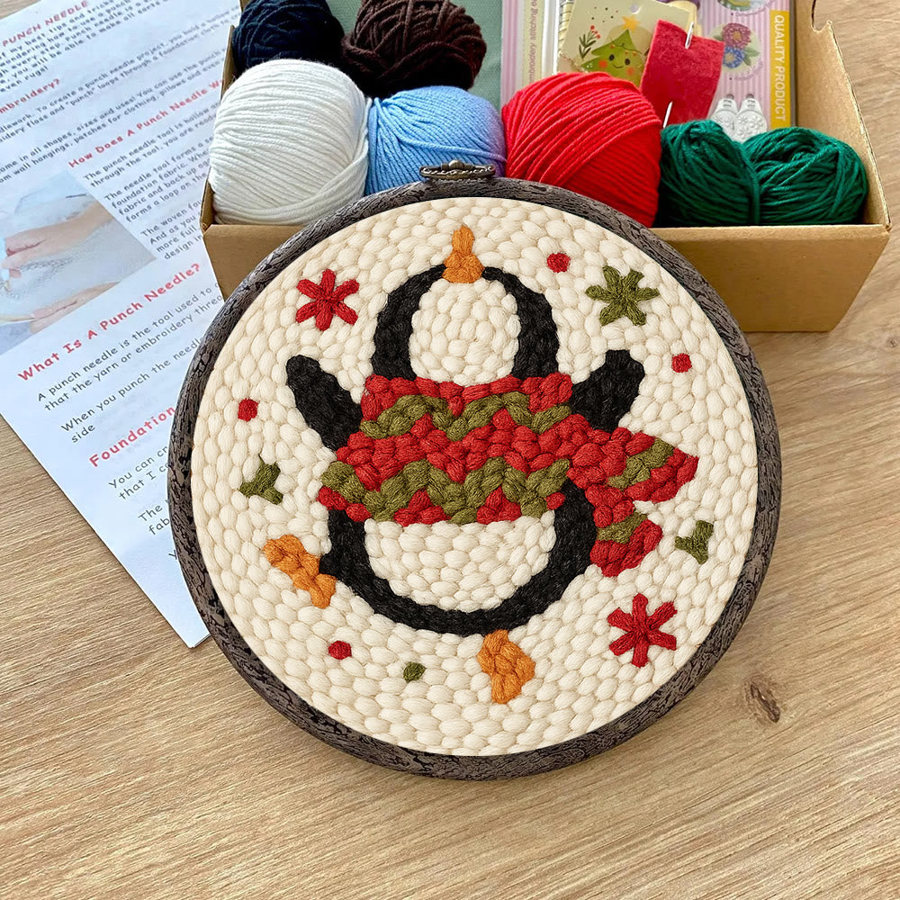 Dancing Penguin Punch Needle Kit - Easy Decorative Handicraft | Perfect Christmas Gifts  - image 4