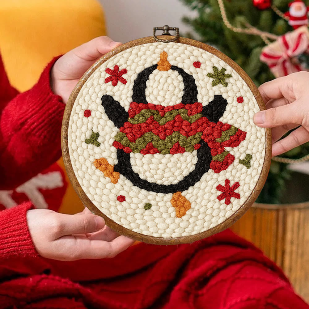 Dancing Penguin Punch Needle Kit - Easy Decorative Handicraft | Perfect Christmas Gifts  - image 5