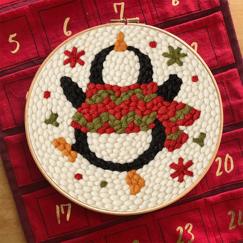 Dancing Penguin Punch Needle Kit - Easy Decorative Handicraft | Perfect Christmas Gifts  - image 3