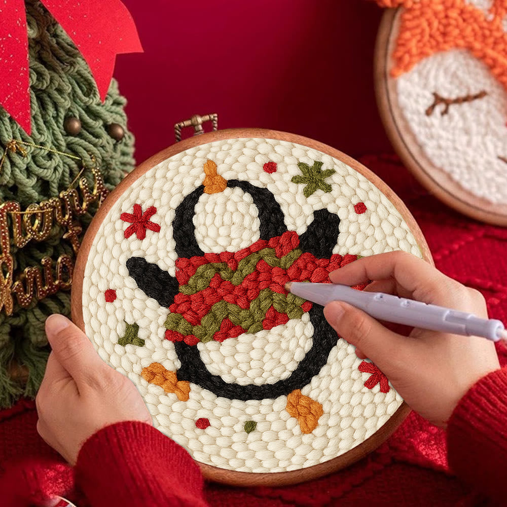Dancing Penguin Punch Needle Kit - Easy Decorative Handicraft | Perfect Christmas Gifts  - image 7