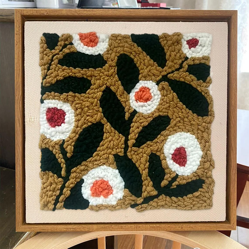 Little Flowers Square Punch Needle Kit - Diy Entryway Floral Decor | Easy Needle Artwork - image 1