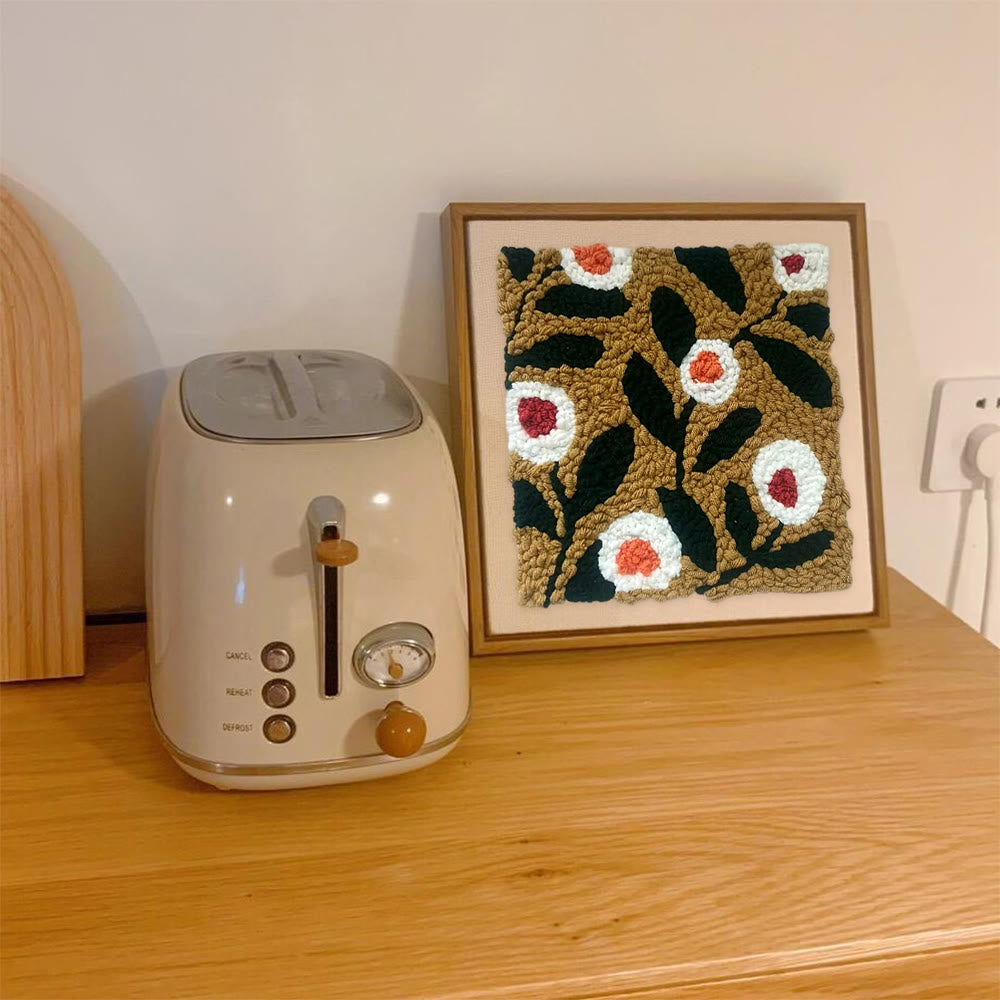 Little Flowers Square Punch Needle Kit - Diy Entryway Floral Decor | Easy Needle Artwork - image 3