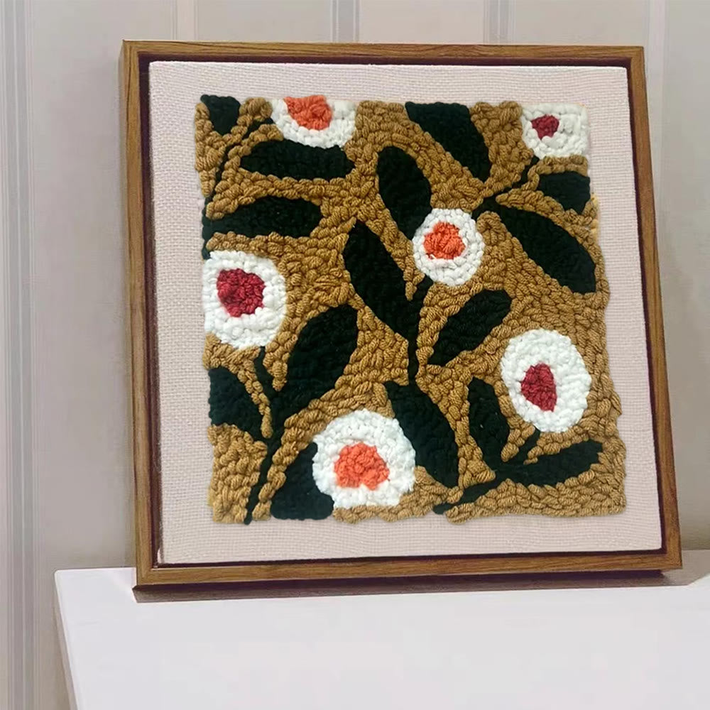 Little Flowers Square Punch Needle Kit - Diy Entryway Floral Decor | Easy Needle Artwork - image 6