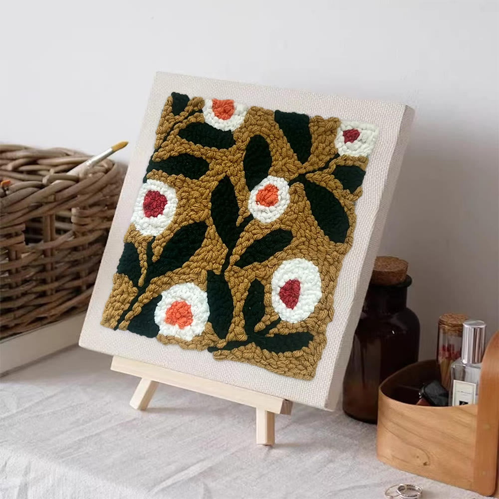 Little Flowers Square Punch Needle Kit - Diy Entryway Floral Decor | Easy Needle Artwork - image 8