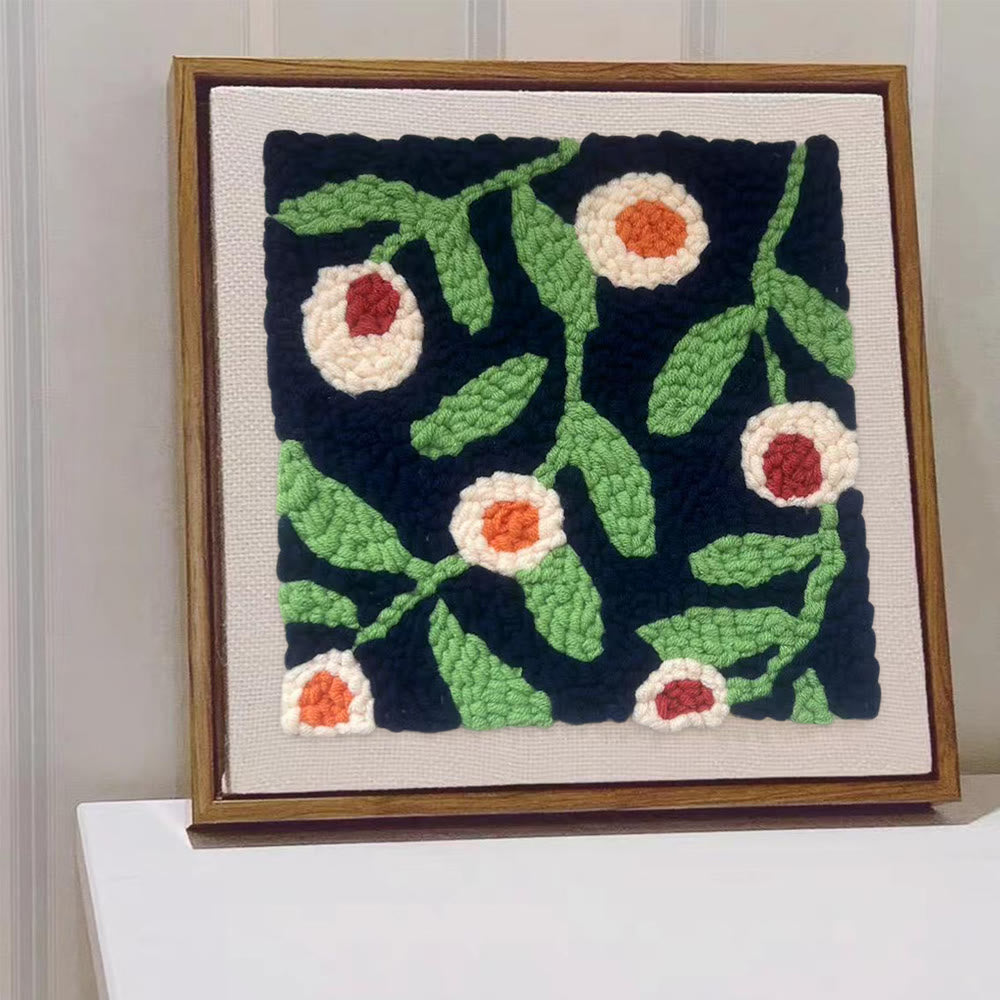 Blooming Flower Square Punch Needle Kit - Handmade Home Decoration | Floral Craft For Mom - image 1