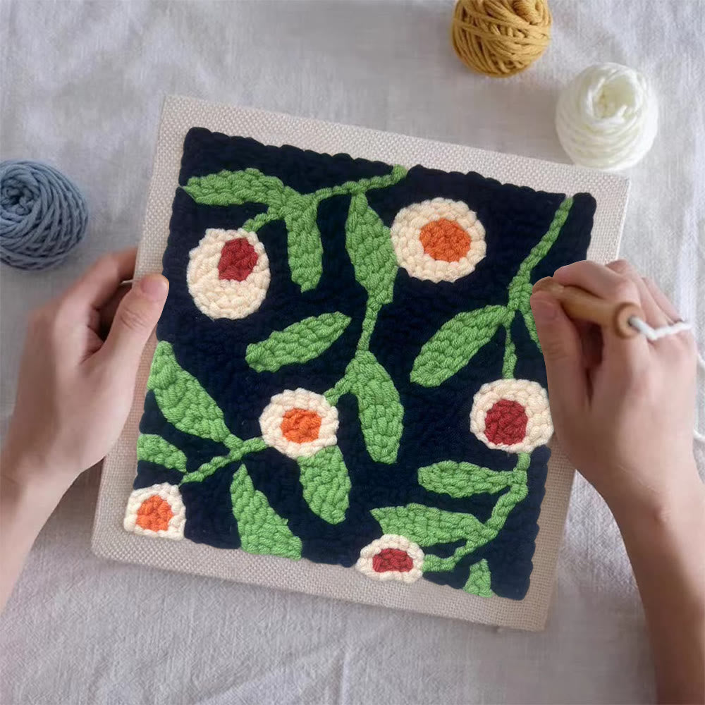 Blooming Flower Square Punch Needle Kit - Handmade Home Decoration | Floral Craft For Mom - image 2