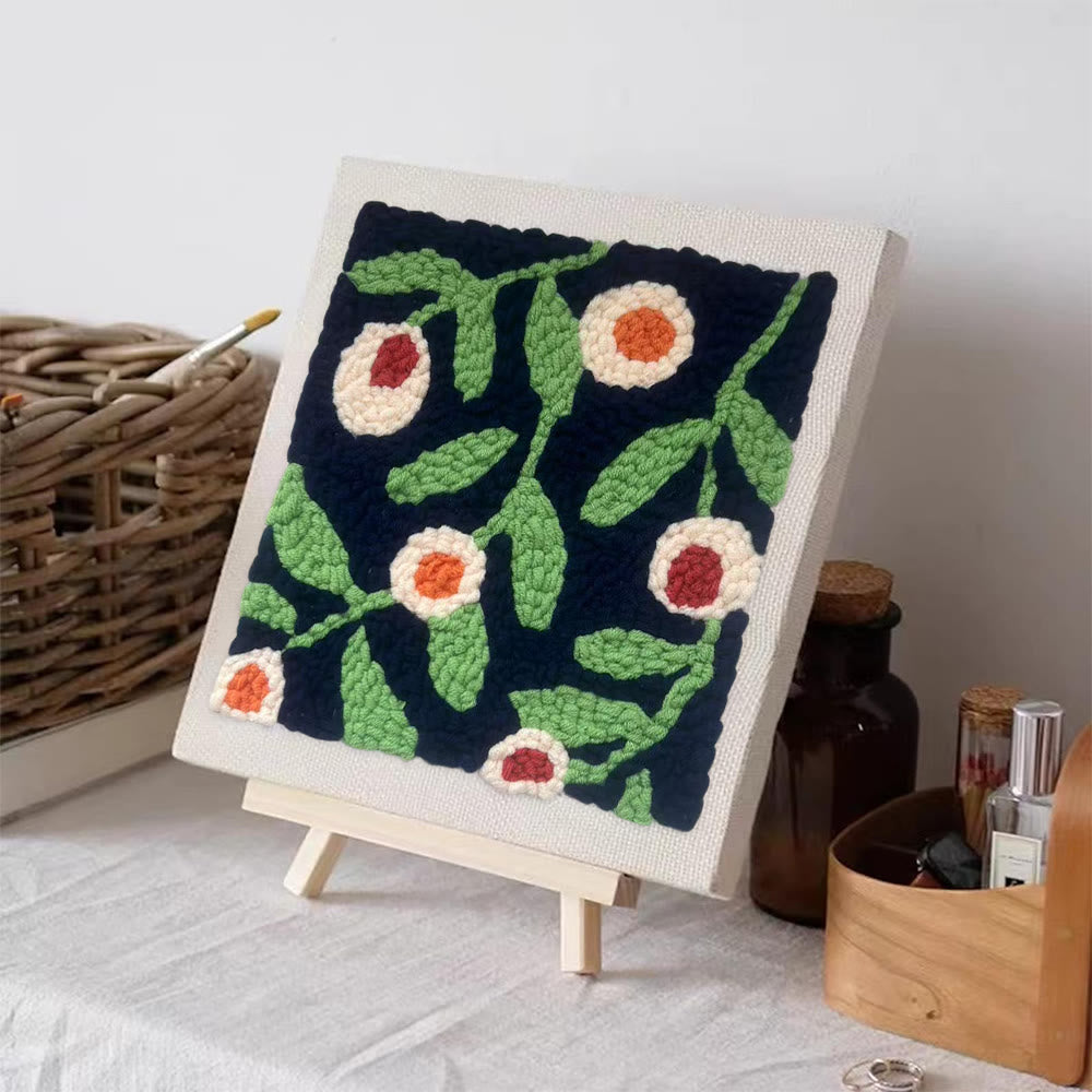 Blooming Flower Square Punch Needle Kit - Handmade Home Decoration | Floral Craft For Mom - image 3