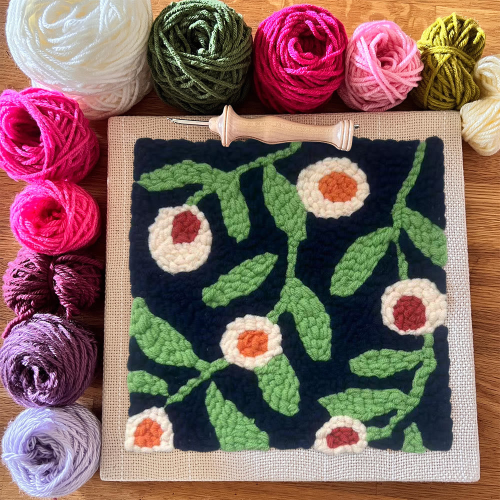 Blooming Flower Square Punch Needle Kit - Handmade Home Decoration | Floral Craft For Mom - image 9