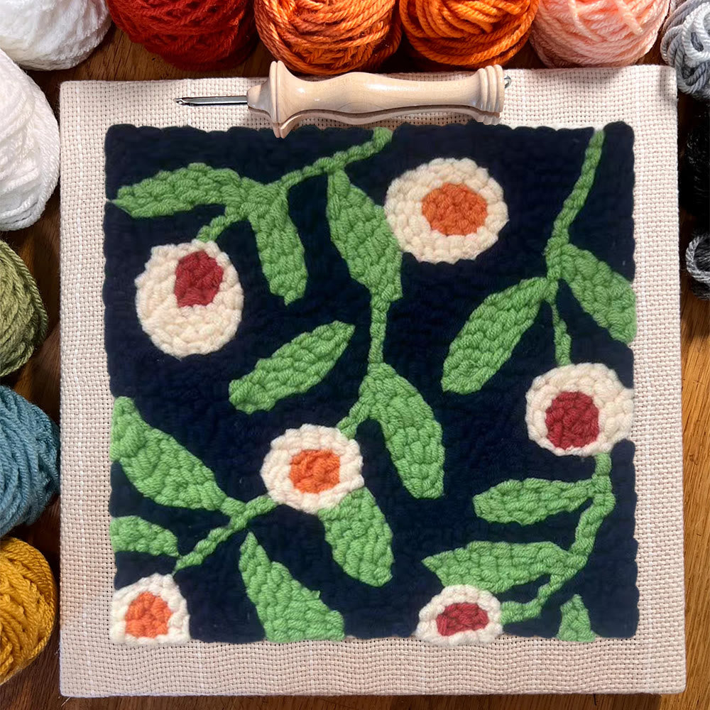 Blooming Flower Square Punch Needle Kit - Handmade Home Decoration | Floral Craft For Mom - image 8