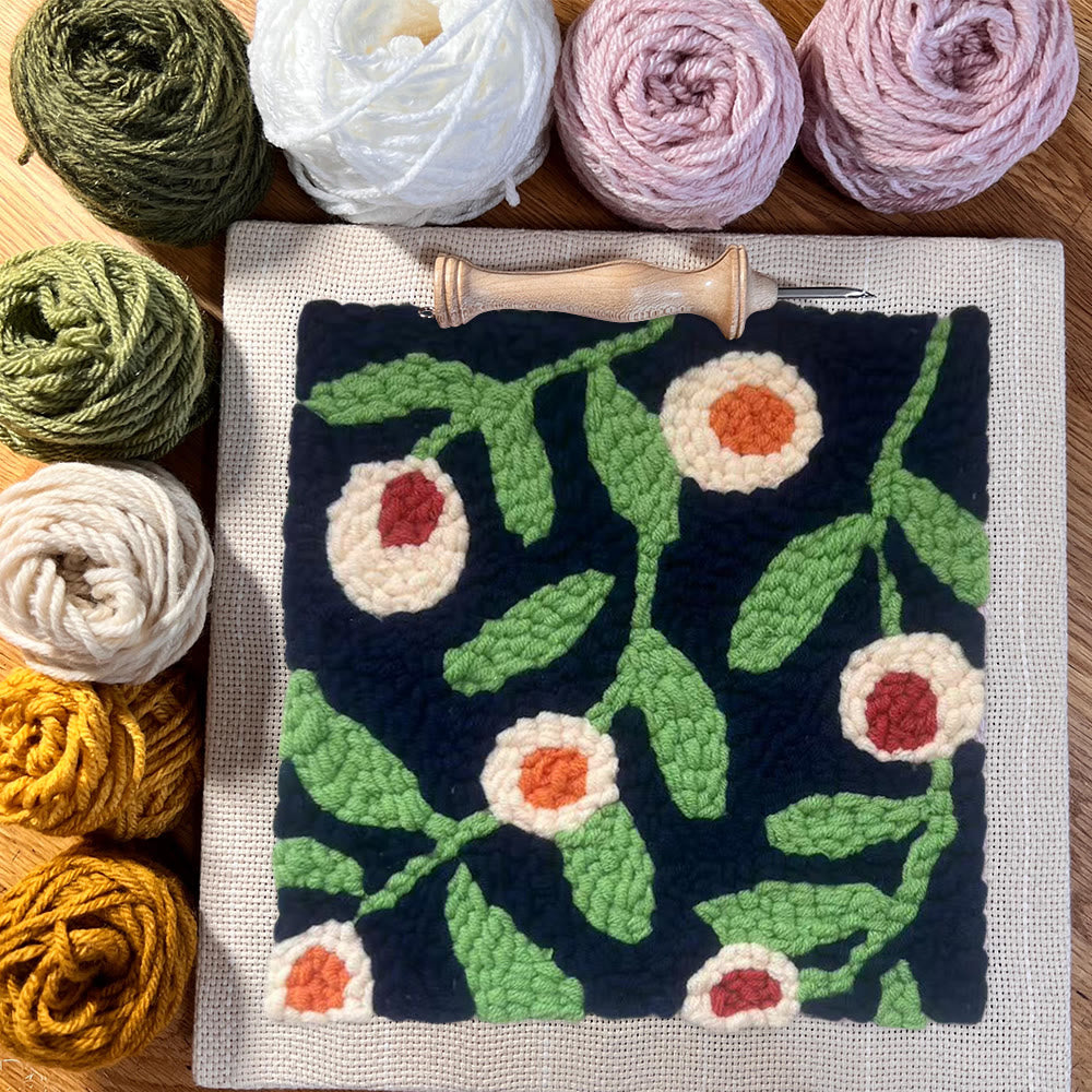 Blooming Flower Square Punch Needle Kit - Handmade Home Decoration | Floral Craft For Mom - image 5