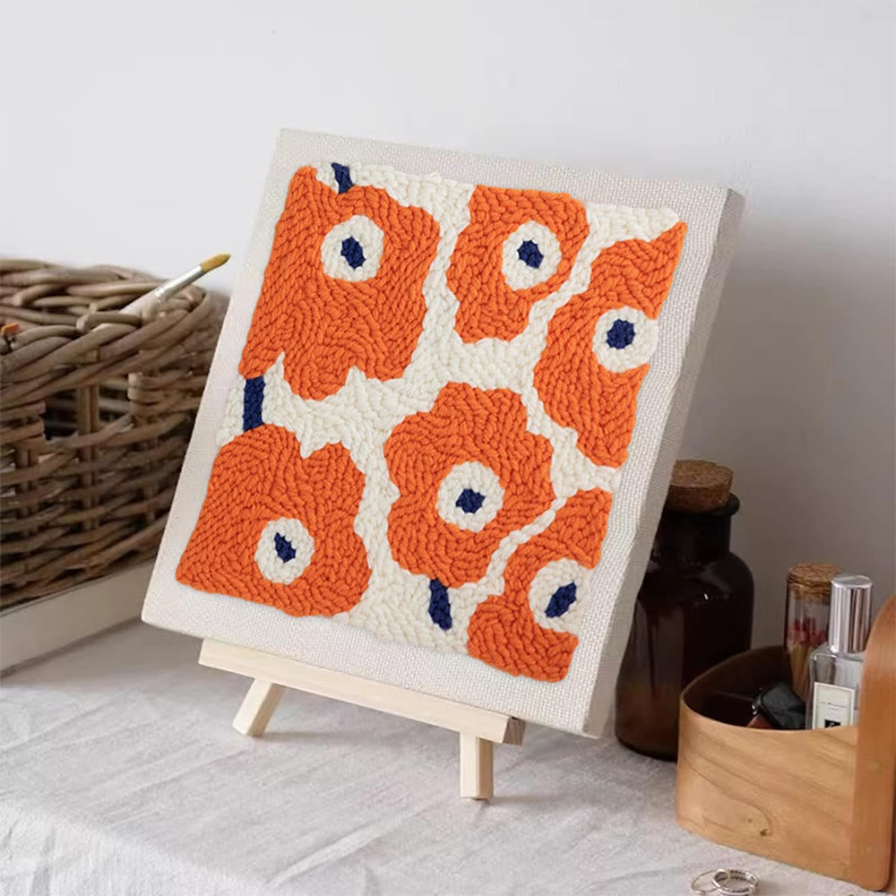 Vibrant Flower Square Punch Needle Kit - Unique Birthday For Friends | Perfect For Room Decoration - image 1