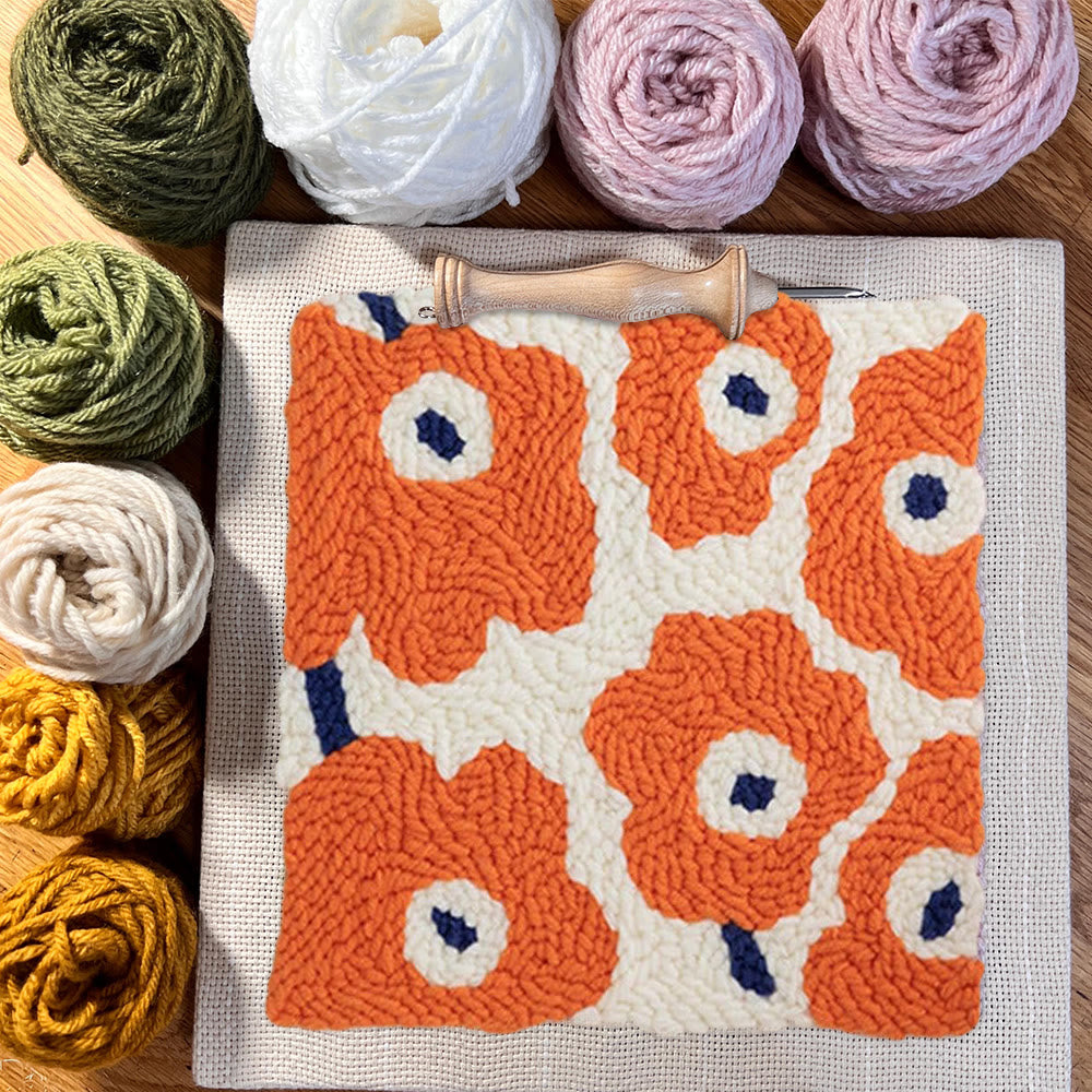 Vibrant Flower Square Punch Needle Kit - Unique Birthday For Friends | Perfect For Room Decoration - image 4