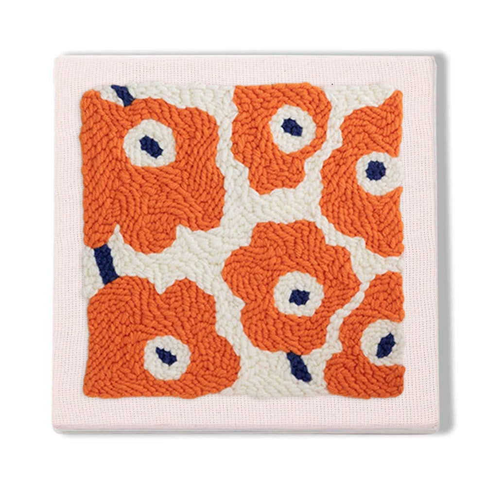 Vibrant Flower Square Punch Needle Kit - Unique Birthday For Friends | Perfect For Room Decoration - 25*25 - image 0