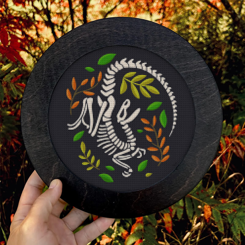 Cross Stitch Kit - Dinosaur Skeleton | Unique Wall Decor | Diy Craft For Handmade Lover - image 5