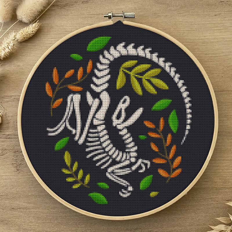 Cross Stitch Kit - Dinosaur Skeleton | Unique Wall Decor | Diy Craft For Handmade Lover - image 8