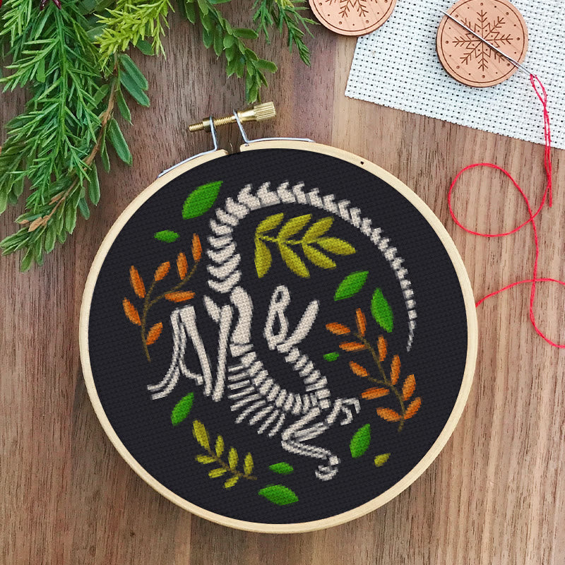 Cross Stitch Kit - Dinosaur Skeleton | Unique Wall Decor | Diy Craft For Handmade Lover - image 6