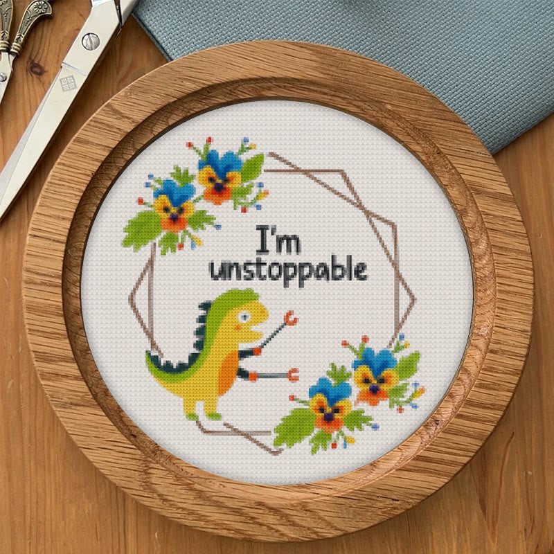Cross Stitch Kit - Unstoppable Dinosaur | Creative Handmade Craft | Nice For Home Decor - image 3