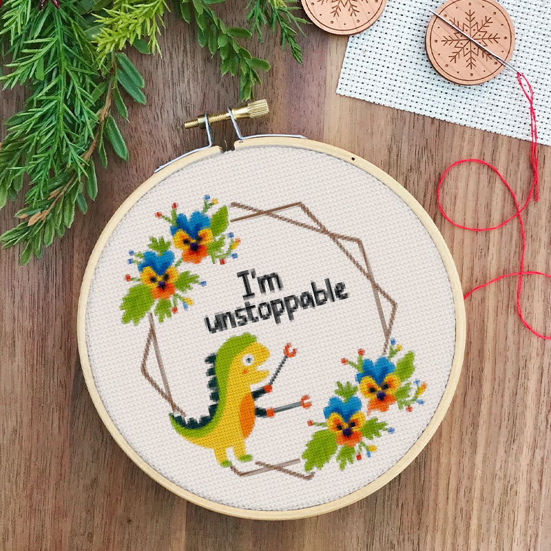 Cross Stitch Kit - Unstoppable Dinosaur | Creative Handmade Craft | Nice For Home Decor - image 6
