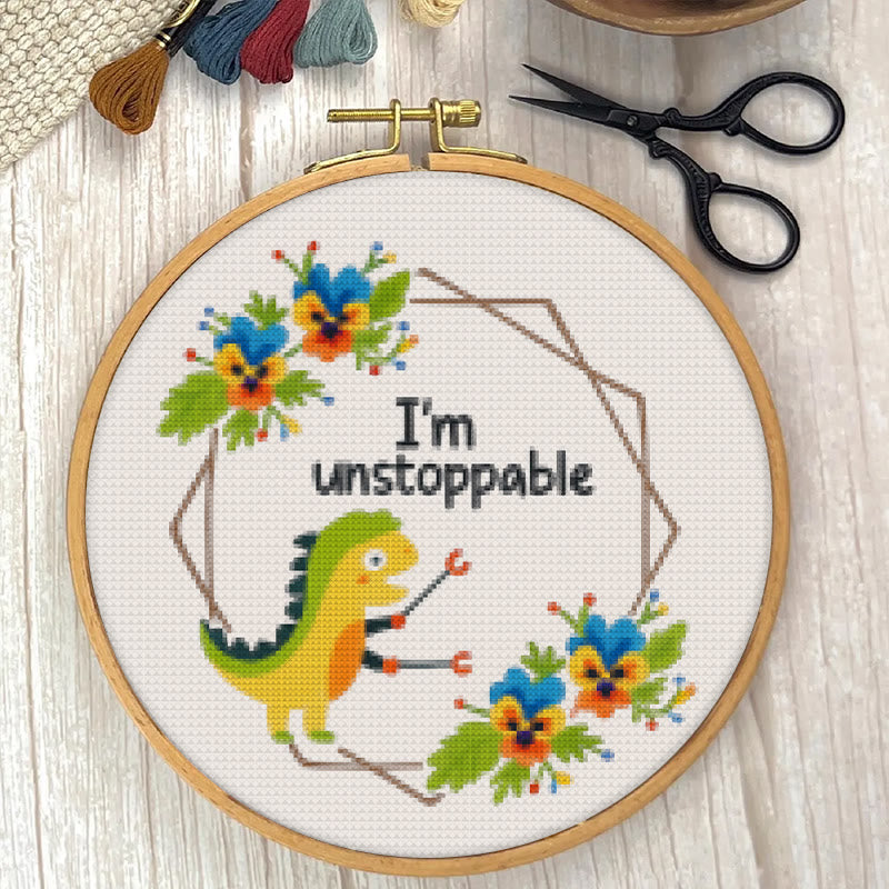 Cross Stitch Kit - Unstoppable Dinosaur | Creative Handmade Craft | Nice For Home Decor - image 5