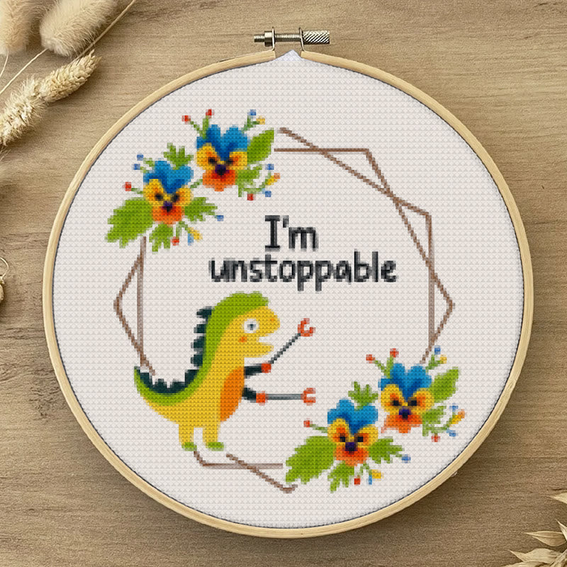 Cross Stitch Kit - Unstoppable Dinosaur | Creative Handmade Craft | Nice For Home Decor - image 4
