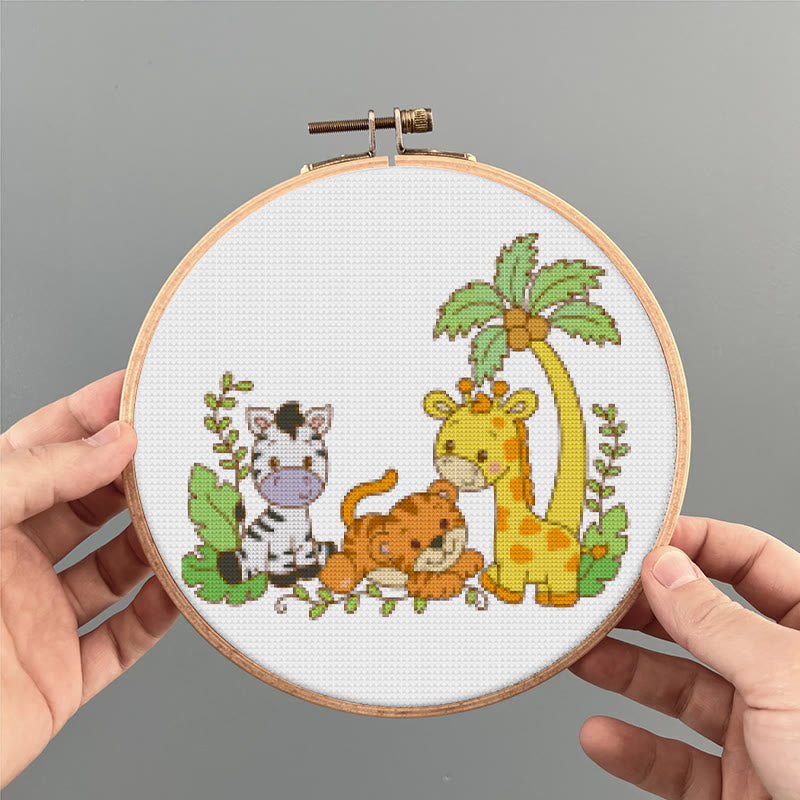  Cross Stitch Kit - Adorable Animal Party | Handicraft For Animal Lovers | Wall Hanging Needlework  - image 7
